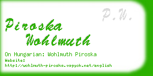 piroska wohlmuth business card